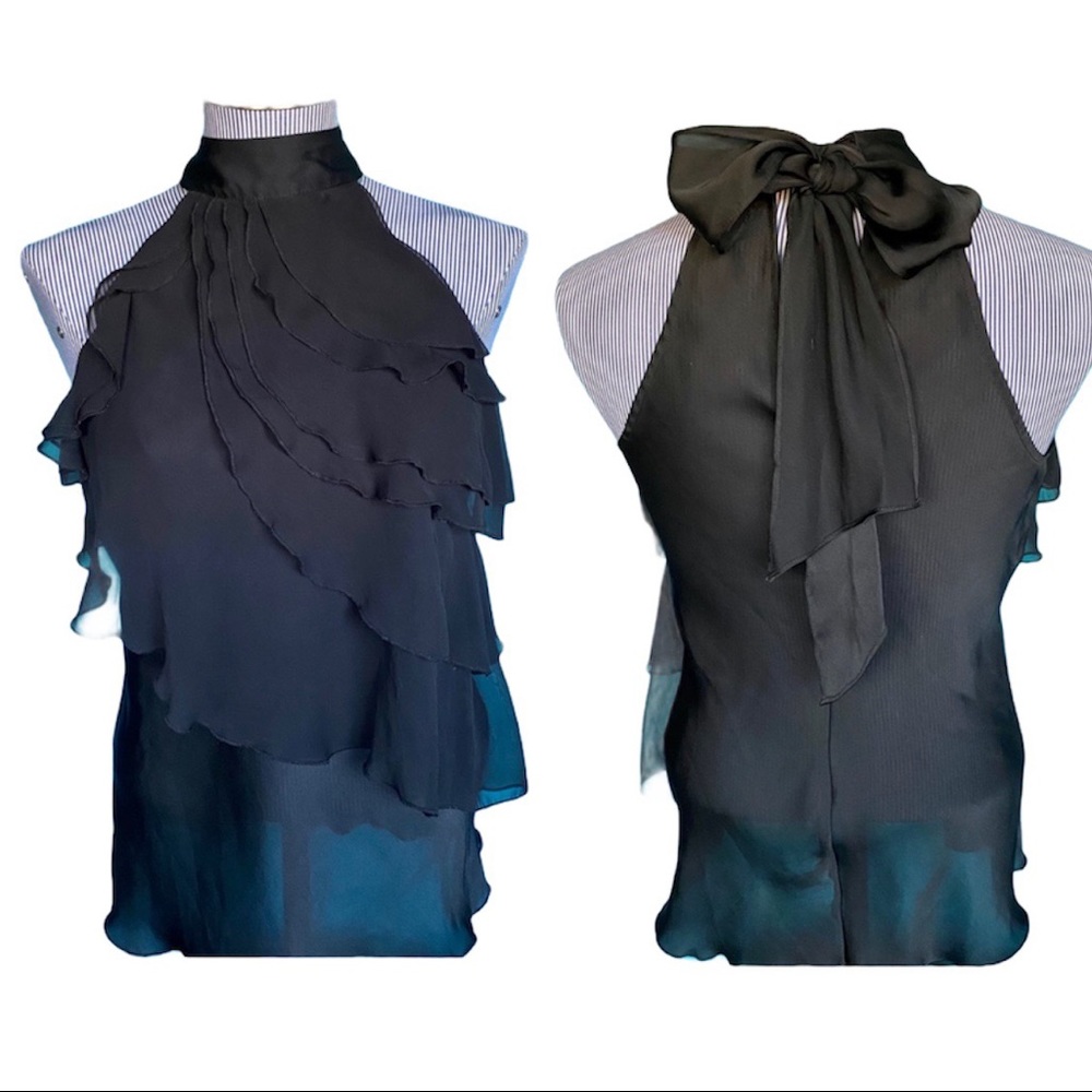 2/$40 Black Draped Blouse